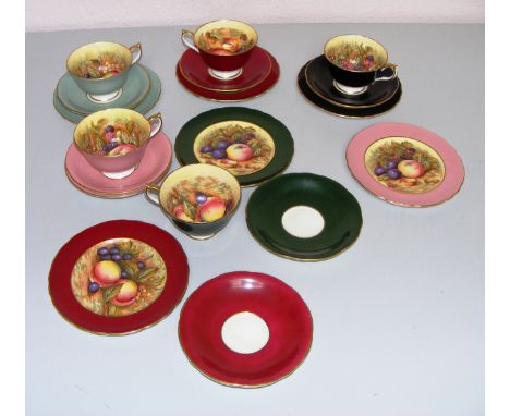 Various Aynsley cups and saucers signed D.Jones, each in good condition.