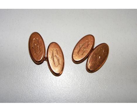 A pair of 9ct gold cufflinks weighing 4.2 grams.