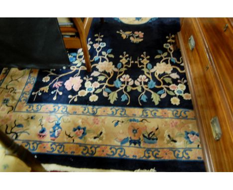 A Chinese Superwash blue ground carpet, 310 x 200cm 