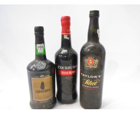 Sandeman Ruby Porto, Cockburn's Fine Ruby Port, Taylor's Reserve Select Port (3) 