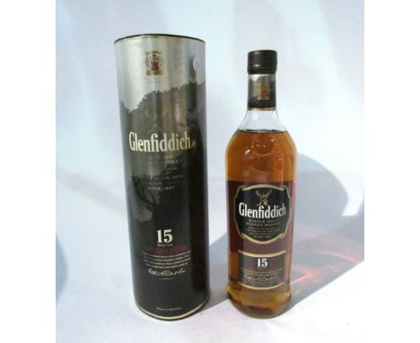 Glenfiddich 15 year Old Single Malt Scotch Whisky, 1ltr boxed 