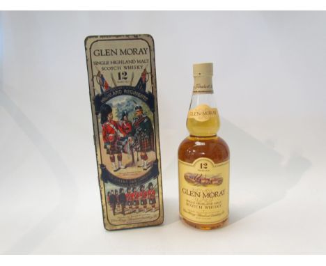 Glen Moray Highlands Regiments The Queens Own Cameron 12 year Old Single Highland Malt Scotch Whisky in tin 