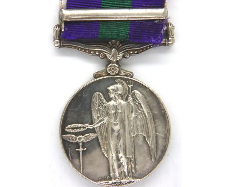 J Cook AAC (partially erased); GSM George VI Palestine 1945-1948. P&amp;P Group 1 (£14+VAT for the first lot and £1+VAT for s