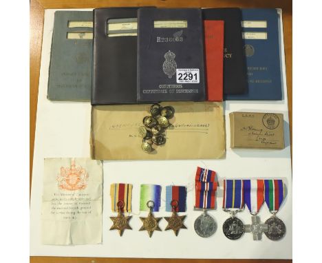 W Fleming Merchant Navy, including Atlantic Star with France and Germany bar with various paperwork and three Merchant Navy m