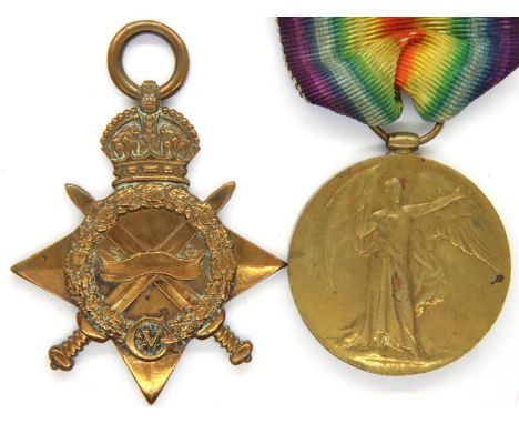 43383 DVR F Pritchard RFA; WWI Victory medal and a mens star, name erased. P&amp;P Group 1 (£14+VAT for the first lot and £1+