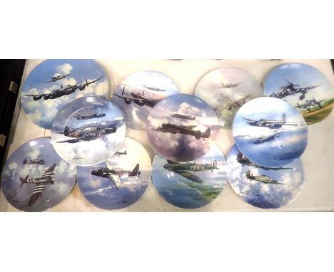 Cabinet plates by Coalport, each depicting war planes of WWII, limited edition with certificates. P&amp;P Group 3 (£25+VAT fo