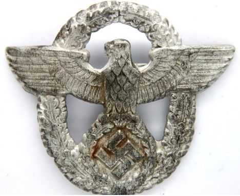 Third Reich Military police cap badge. P&amp;P Group 1 (£14+VAT for the first lot and £1+VAT for subsequent lots) 