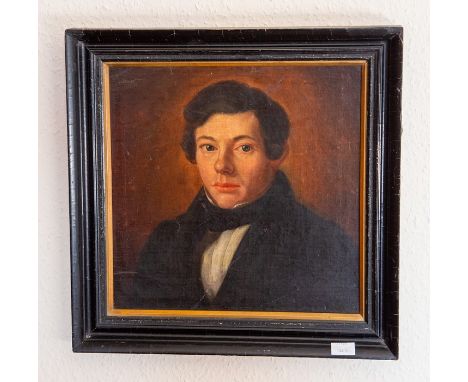 English school, circa 1830, portrait of a young gentleman, oil on board, 30.5 x 30.5 cms&nbsp;
