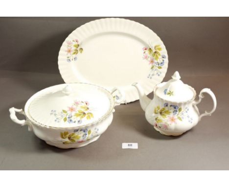A Richmond dinner service 'Wild Anemone' comprising: teapot, six dinner plates, six side plates, six bowls, six teacups and s