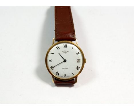 A Rotary gents 9 carat gold wrist watch, boxed 