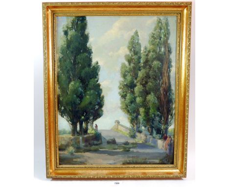 R Watson - oil on panel The Old Bridge, 49 x 38.5 cm 