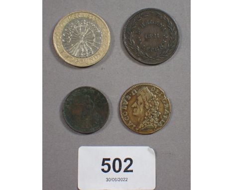 A miscellaneous lot of coins including: decimal £2 400th anniversary of the gunpowder plot 2005, edge inscription flawed ref: