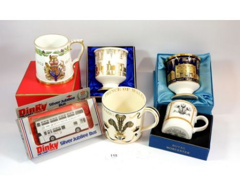 A collection of Royal Commemorative china including Spode, Coalport, Wedgwood, Aynsley etc. Mostly boxed 