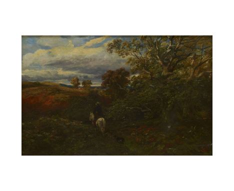  SAM BOUGH R.S.A. (SCOTTISH 1822-1878) DINGLEY DELL, MELROSE Signed and dated 1871, oil on panel 23cm x 36cm (9in x 14in) Exh