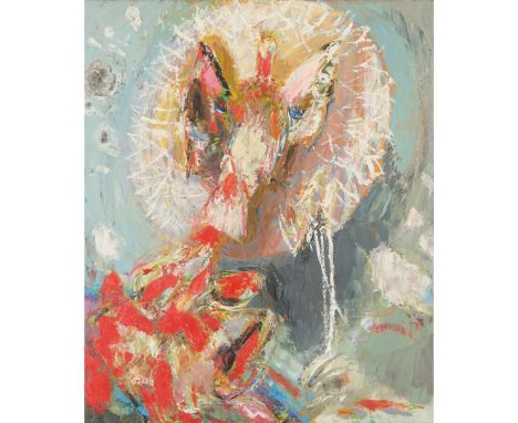  JOHN MAXWELL R.S.A. (SCOTTISH 1905-1962) BIRD AND DANDELION HEAD Oil on canvas 76cm x 63.5cm (30in x 25in) The Scottish Gall