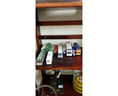 SHELF LOT OF MODEL BUSES