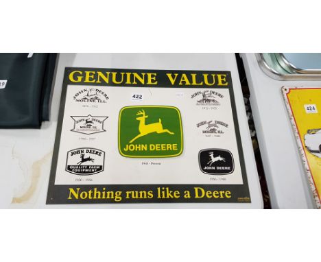 METAL TRACTOR SIGN - JOHN DEERE