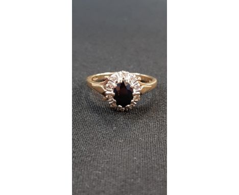 9 CARAT YELLOW GOLD SAPPHIRE &amp; DIAMOND RING