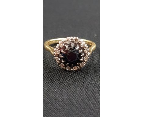 18CT GOLD SAPPHIRE AND DIAMOND RING