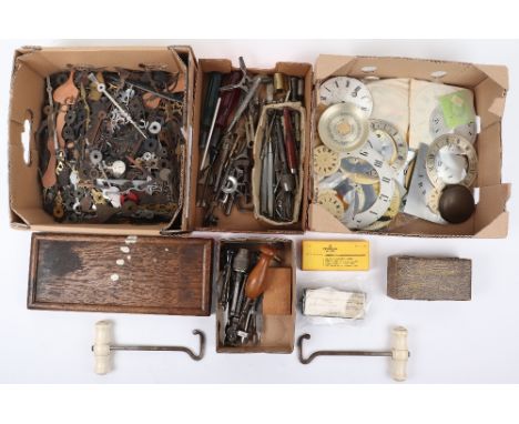Watchmaker/Clockmakers tool and accessories, including Sertz Brass Press Bushes, Timing Washers, various tools, spare hands, 