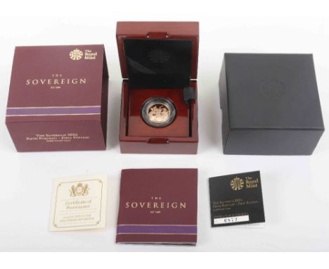 2015 ‘The Sovereign’ Fifth Portrait – First Edition Jody Clark proof sovereign, in box with certificate
