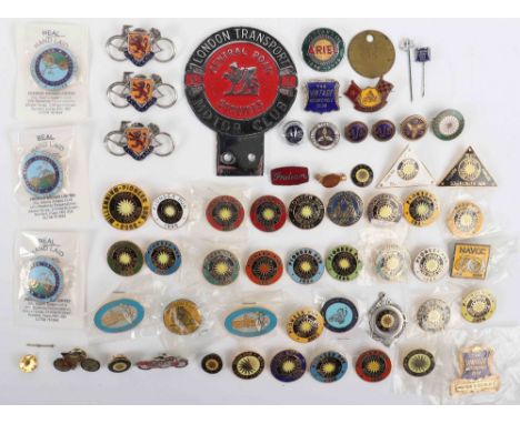A selection of enamel badges, including Pioneer Run from the 70’s, 80’s and later, with some vintage motorcycle badges, and a