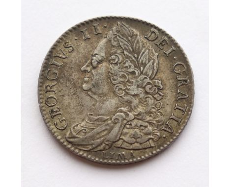 George II (1727-1760), Halfcrown 1746 , Obv: old head left LIMA below rev: roses and plumes, edge lettering D.NONO, (S. 3695A