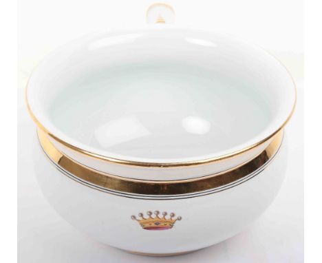 A Villeroy &amp; Boch ceramic bowl, with gilt banding and coronet, 22cmDiam