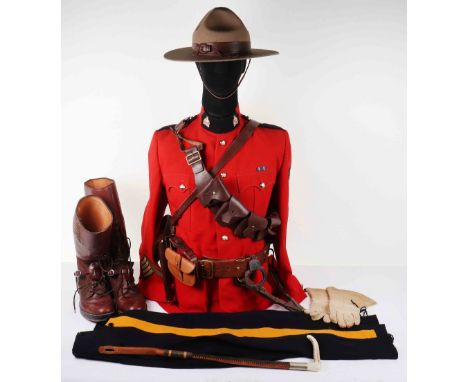 Royal Canadian Mounted Police (RCMP) full uniform, consisting of red tunic (chest ’44 marked 1966) with Staybright Queens cro
