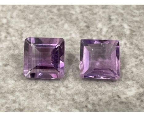 1.81cts Amethyst square step cut stones with certificate