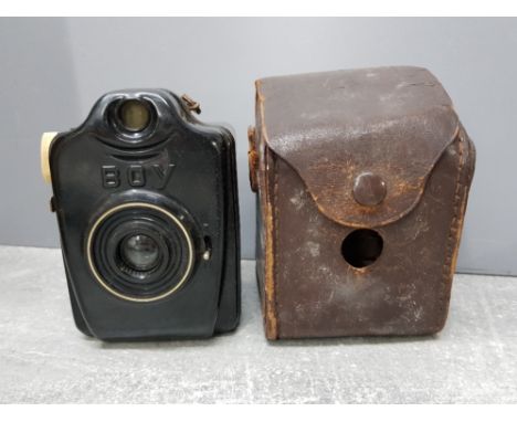 Vintage Boy Bilora camera with original leather case, German