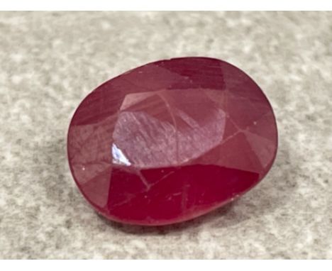 7.49cts Ruby oval mixed cut gemstone with certificate