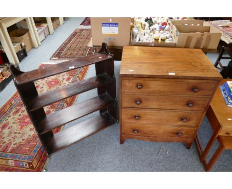 A filing cabinet, adapted from a 19th century mahogany commode, dummied as four drawers on bracket feet, 67cm wide and a Vict