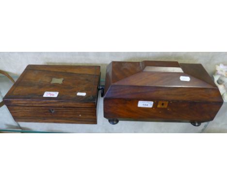 A tea caddy, with blending bowl together with rosewood box (2)