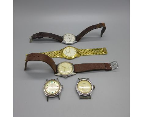 Four Rotary wristwatches and one other wristwatch 