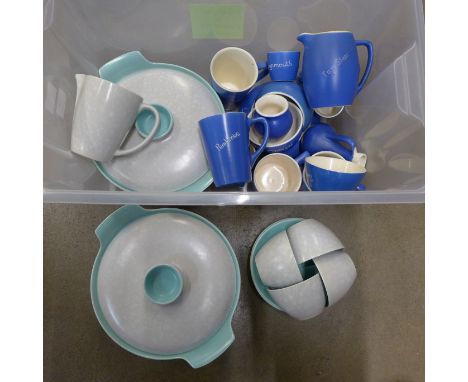 Poole Pottery cups and saucers, two tureens and Cornish Ware **PLEASE NOTE THIS LOT IS NOT ELIGIBLE FOR POSTING AND PACKING**