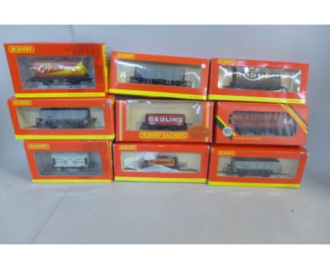 Nine Hornby 00 gauge wagons, boxed 