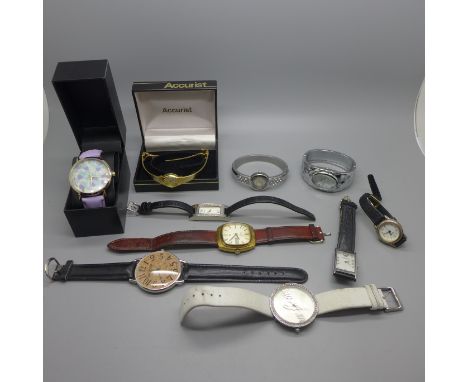 A collection of lady's and gentleman's wristwatches including Rotary and Accurist 