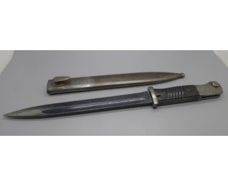 A WWII German Army K98 bayonet, the blade marked Coppel G.m.b.H. 