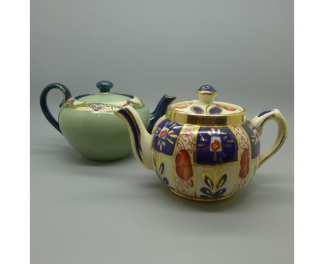 A Macintyre (early Moorcroft) teapot and a Sudlow's Burslem teapot 