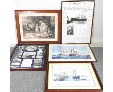 Harry Clow, 1940-2004, Barmouth Harbour, limited edition print, 63/500, 45 x 60cm, together with various prints of marine and