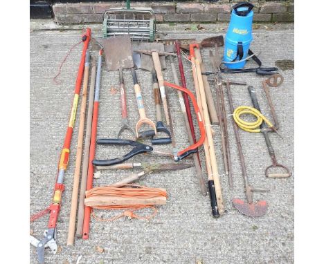 A collection of garden hand tools, to include spades