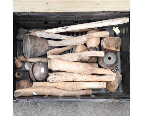 A collection of old roofing hand tools