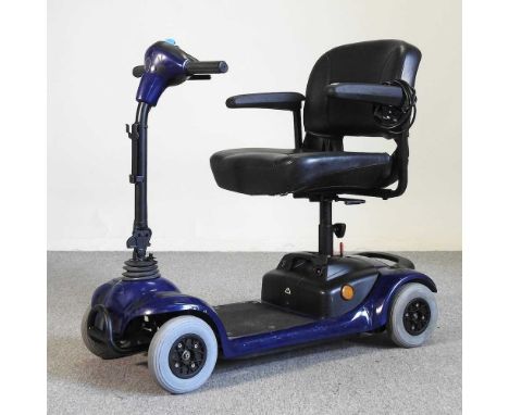 A blue electric mobility scooter, 122cm longWorking