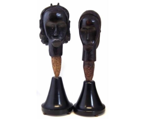 Two Fang heads, 39cm high     All lots in this Tribal and African Art Sale are sold subject to V.A.T. Therefore £100 hammer p