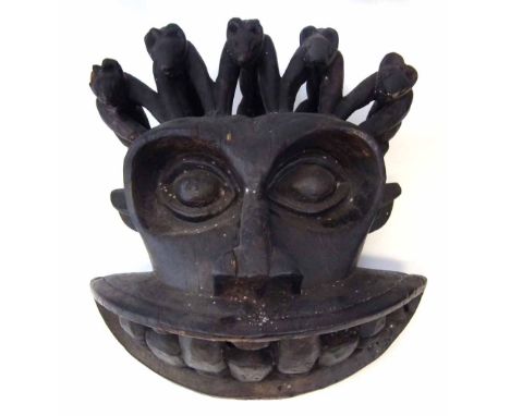 Cameroon Bamileke mask, 43cm high     All lots in this Tribal and African Art Sale are sold subject to V.A.T. Therefore £100 