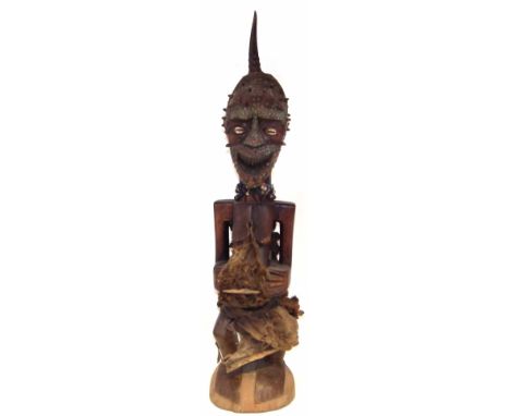 Songye Nkisi Power figure or Fetish,  110cm overall height.     All lots in this Tribal and African Art Sale are sold subject