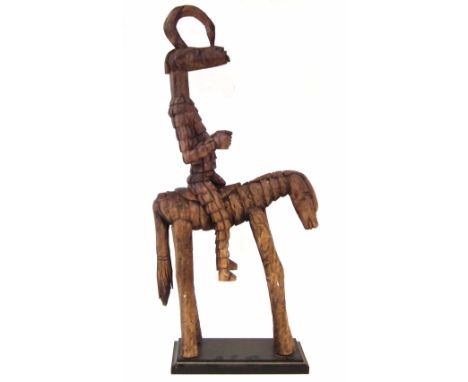 Burkina Faso, Bobo / Koro warrior figure on horseback, 85cm high     All lots in this Tribal and African Art Sale are sold su