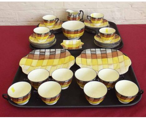 Crown Staffordshire art deco tea service. Condition report: see terms and conditions
