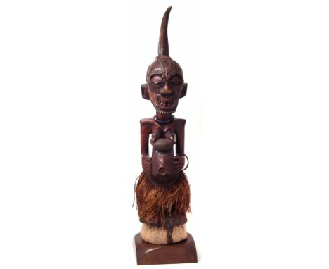 Songye Nkisi Power figure or Fetish, 106cm overall height.     All lots in this Tribal and African Art Sale are sold subject 